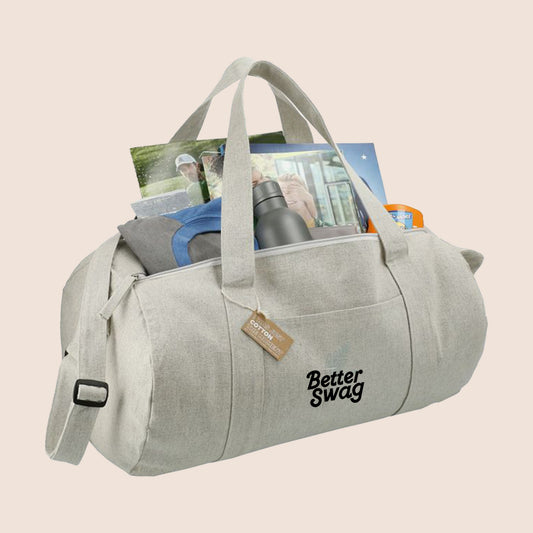 RECYCLED COTTON BARREL DUFFEL BAG