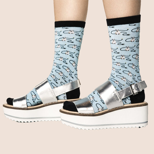 Signature Digital Cotton Crew Socks, 200 Needle Knit, Unisex