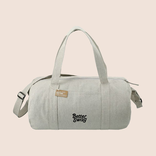 RECYCLED COTTON BARREL DUFFEL BAG