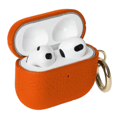 Orange Leather AirPods Case