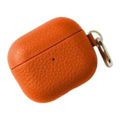 Orange Leather AirPods Case