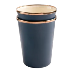Barebones Enamel 2-Tone Tall Cup Set Indigo Blue