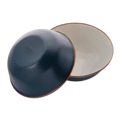 Barebones Enamel 2-Tone Bowl Set Indigo Blue