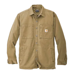 Carhartt Rugged Flex Fleece-Lined Shirt Jac in Dark Khaki, front