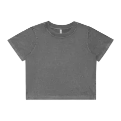 AS Colour Wo's Stone Wash Heavy Crop in Coal Stone, front