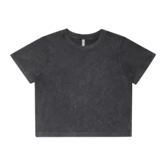 AS Colour Wo's Stone Wash Heavy Crop in Black Stone, front