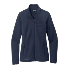 Eddie Bauer Ladies Sweater Fleece Full-Zip in River Blue Navy Heather, front