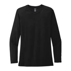 Allmade Women’s Tri-Blend Long Sleeve Tee in Space Black, front