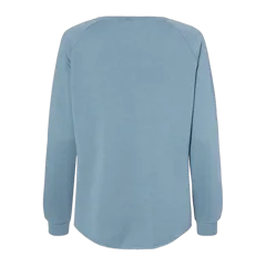 Independent Trading Co. Women's California Wave Wash Crewneck Sweatshirt in Misty Blue, back