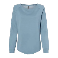 Independent Trading Co. Women's California Wave Wash Crewneck Sweatshirt in Misty Blue, front