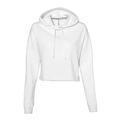 Independent Trading Co. Women’s Lightweight Cropped Hooded Sweatshirt in White, front