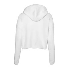 Independent Trading Co. Women’s Lightweight Cropped Hooded Sweatshirt in White, back