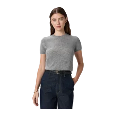 Mongolian Cashmere Tee Heather Grey