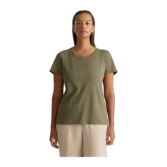 Cotton Modal Scoop Neck Tee Dark Olive