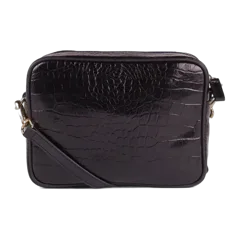 Gemma Crossbody Black Croco