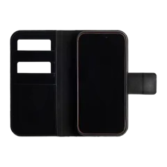 Italian Leather Phone 2-in-1 Folio Case Black
