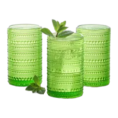 Jupiter Tall Glass Tumbler, Set of 6 Fern Green