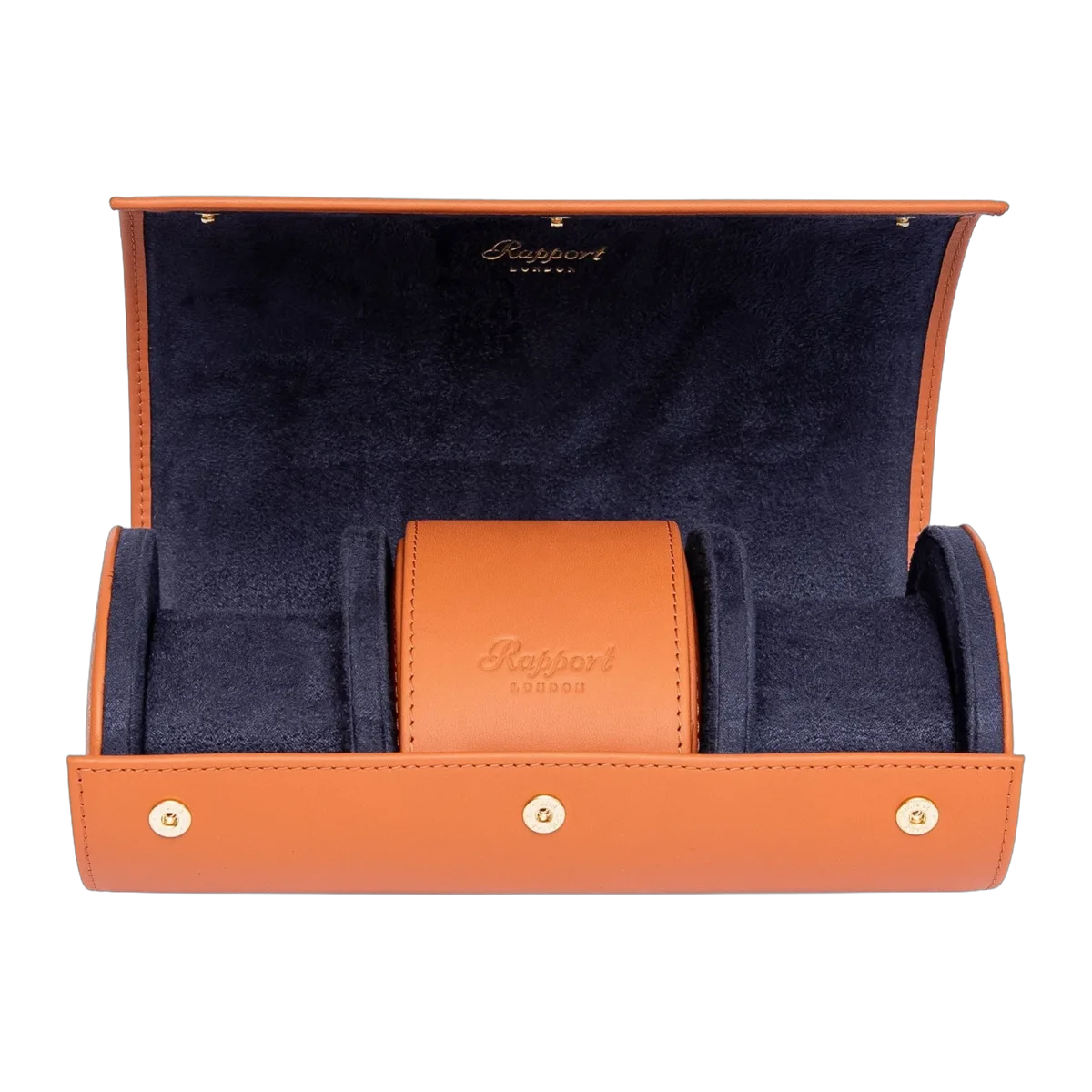 Hyde Park Leather Three-Piece Watch Roll