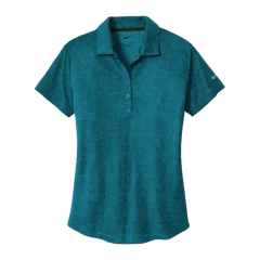 Nike Ladies Dri-FIT Crosshatch Polo in Blustery/ Navy, front