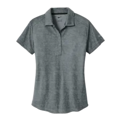 Nike Ladies Dri-FIT Crosshatch Polo in Cool Grey/ Anthracite, front