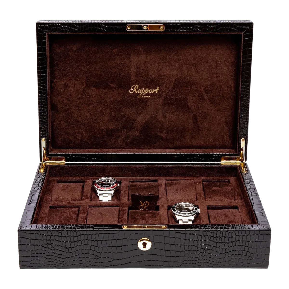 Brown Brompton Leather Ten-Piece Watch Box