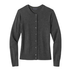 Brooks Brothers Women's Washable Merino Cardigan Sweater in Windsor Grey Heather, front