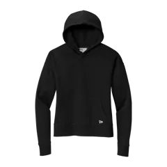 New Era Ladies Comeback Fleece Pullover Hoodie in Black, front
