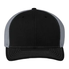 Richardson 112+ R-Flex Adjustable Trucker Cap in Black/ Graphite, front