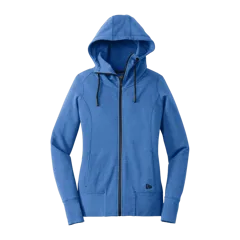 New Era Women's Tri-Blend Fleece Full-Zip Hoodie in Royal Heather, front