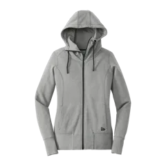 New Era Women's Tri-Blend Fleece Full-Zip Hoodie in Shadow Grey Heather, front