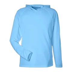 HUK Men's Lopro Long Sleeve Pursuit Hooded T-Shirt in Marolina Blue, front