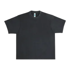 Lane Seven Urban Heavy Tee Garment Dye in Pigment Black, front