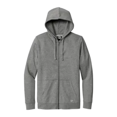 New Era Comeback Fleece Full-Zip Hoodie in Dark Heather Grey, front