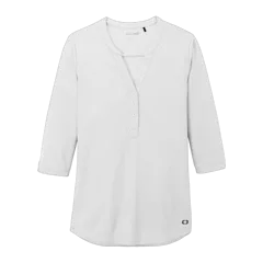 OGIO Ladies Jewel Henley in Bright White, front