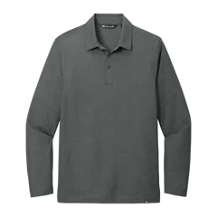 TravisMathew Oceanside Heather Long Sleeve Polo in Black Heather, front