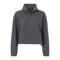 Swannies Women's Kenna Quarter-Zip Pullover in Graphite, front