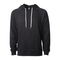 Independent Trading Co Icon Lightweight Loopback Terry Hooded Sweatshirt in Black, front