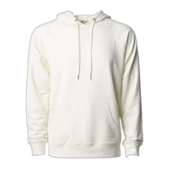 Independent Trading Co Icon Lightweight Loopback Terry Hooded Sweatshirt in Bone, front