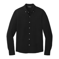 Mercer+Mettle Stretch Jersey Long Sleeve Shirt in Deep Black, front