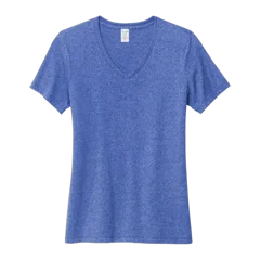 Allmade Women's Recycled Blend V-Neck Tee in Reused Royal Heather, front