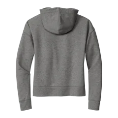 New Era Ladies Comeback Fleece Pullover Hoodie in Dark Heather Grey, back