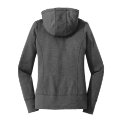 New Era Women's Tri-Blend Fleece Full-Zip Hoodie in Black Heather, back