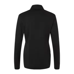 Adidas Women's Textured Stripe Quarter-Zip Pullover in Black, back