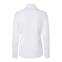 Adidas Women's Textured Stripe Quarter-Zip Pullover in White, back