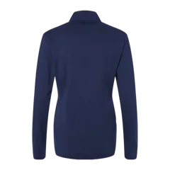 Adidas Women's Textured Stripe Quarter-Zip Pullover in Dark Blue, back