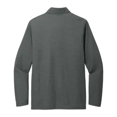 TravisMathew Oceanside Heather Long Sleeve Polo in Black Heather, back