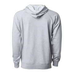 Independent Trading Co Icon Lightweight Loopback Terry Hooded Sweatshirt in Athletic Heather, back