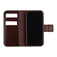 Italian Leather Phone 2-in-1 Folio Case Espresso Brown