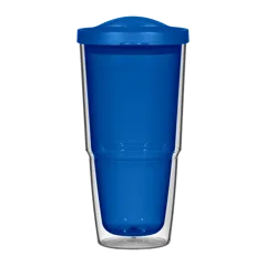 24 Oz. Biggie Tumbler With Lid in Clear Dark Blue, color