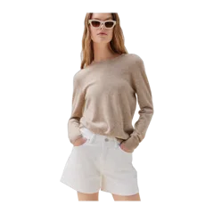 Mongolian Cashmere Crewneck Sweater Oatmeal